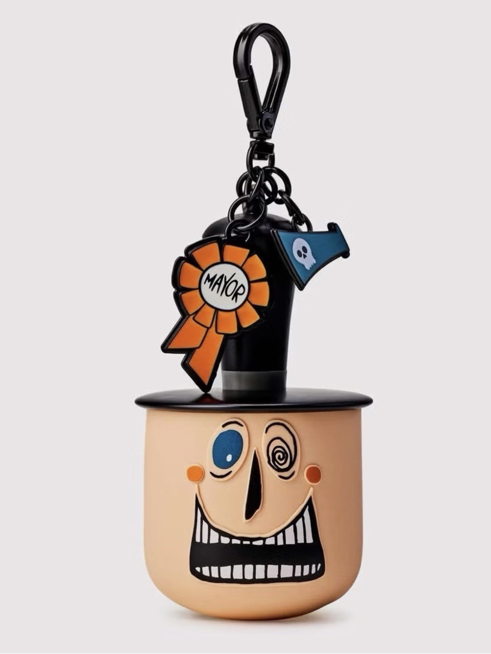 Black & Peach Novelty Mayor Hat Keychain with Orange Ribbon